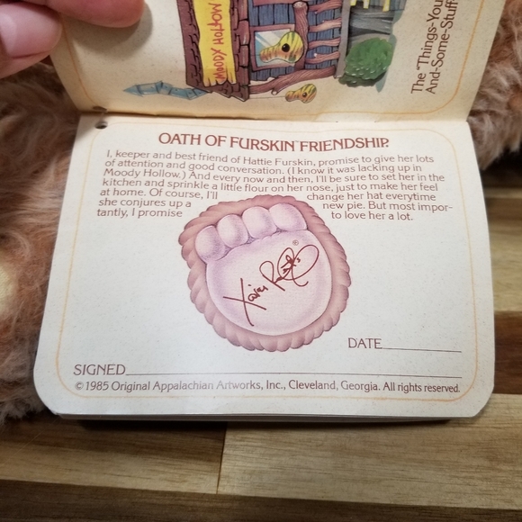 VTG 1985 Xavier Roberts 22" Hattie Furskin Plush Teddy Bear Stuffed Animal Toy - Picture 10 of 12